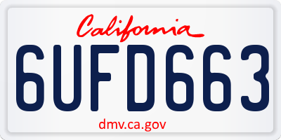 CA license plate 6UFD663