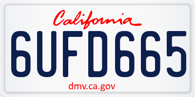 CA license plate 6UFD665