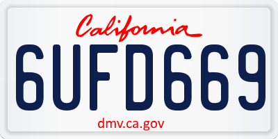 CA license plate 6UFD669