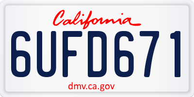 CA license plate 6UFD671