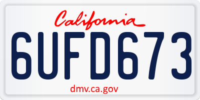 CA license plate 6UFD673