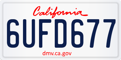 CA license plate 6UFD677