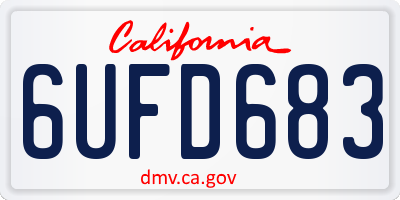 CA license plate 6UFD683