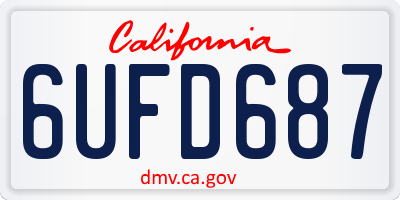 CA license plate 6UFD687