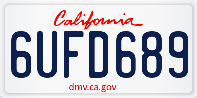 CA license plate 6UFD689