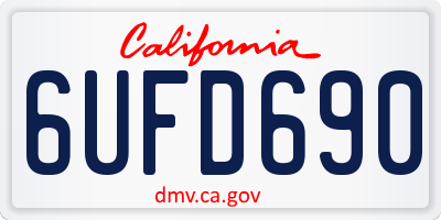 CA license plate 6UFD690