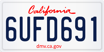 CA license plate 6UFD691