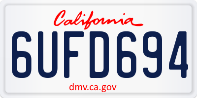 CA license plate 6UFD694