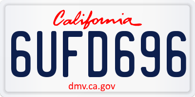 CA license plate 6UFD696