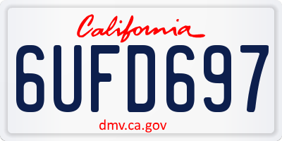 CA license plate 6UFD697