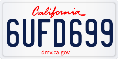 CA license plate 6UFD699