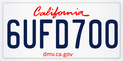 CA license plate 6UFD700