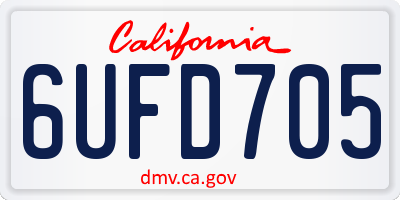 CA license plate 6UFD705