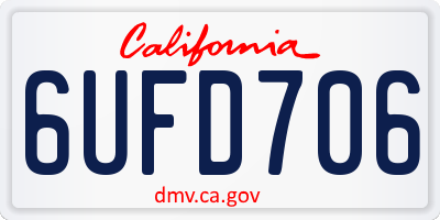CA license plate 6UFD706