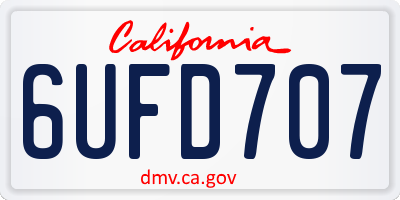 CA license plate 6UFD707