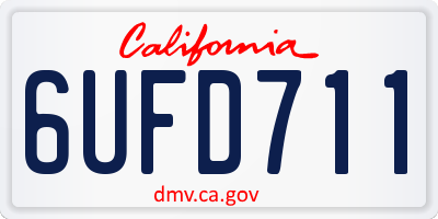 CA license plate 6UFD711