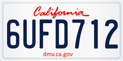 CA license plate 6UFD712