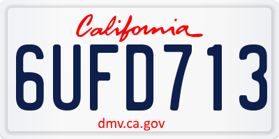 CA license plate 6UFD713
