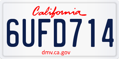 CA license plate 6UFD714