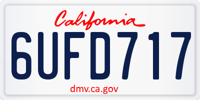 CA license plate 6UFD717