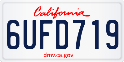 CA license plate 6UFD719
