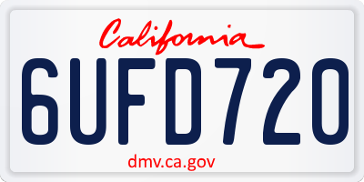 CA license plate 6UFD720