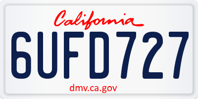 CA license plate 6UFD727