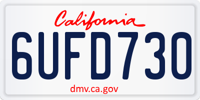 CA license plate 6UFD730