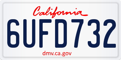 CA license plate 6UFD732