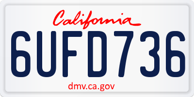 CA license plate 6UFD736
