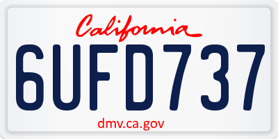 CA license plate 6UFD737