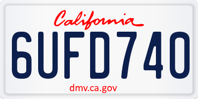 CA license plate 6UFD740