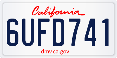 CA license plate 6UFD741