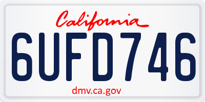 CA license plate 6UFD746