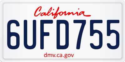 CA license plate 6UFD755