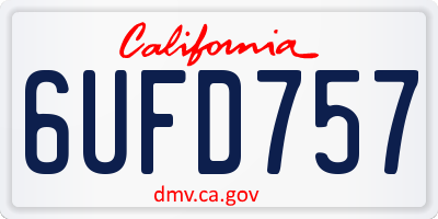 CA license plate 6UFD757