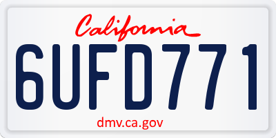 CA license plate 6UFD771