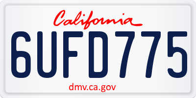 CA license plate 6UFD775