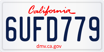 CA license plate 6UFD779