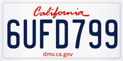 CA license plate 6UFD799
