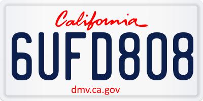 CA license plate 6UFD808