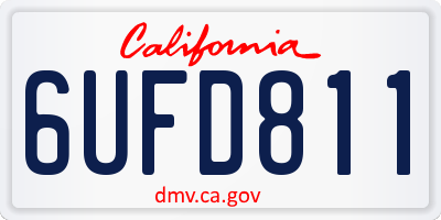 CA license plate 6UFD811