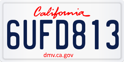 CA license plate 6UFD813