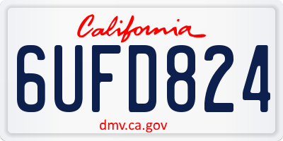 CA license plate 6UFD824