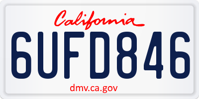 CA license plate 6UFD846