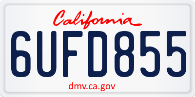 CA license plate 6UFD855
