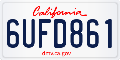 CA license plate 6UFD861