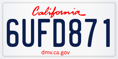 CA license plate 6UFD871