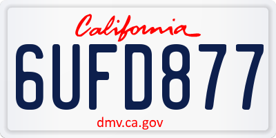 CA license plate 6UFD877