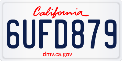 CA license plate 6UFD879